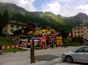 Main St Zinal in celebration mode