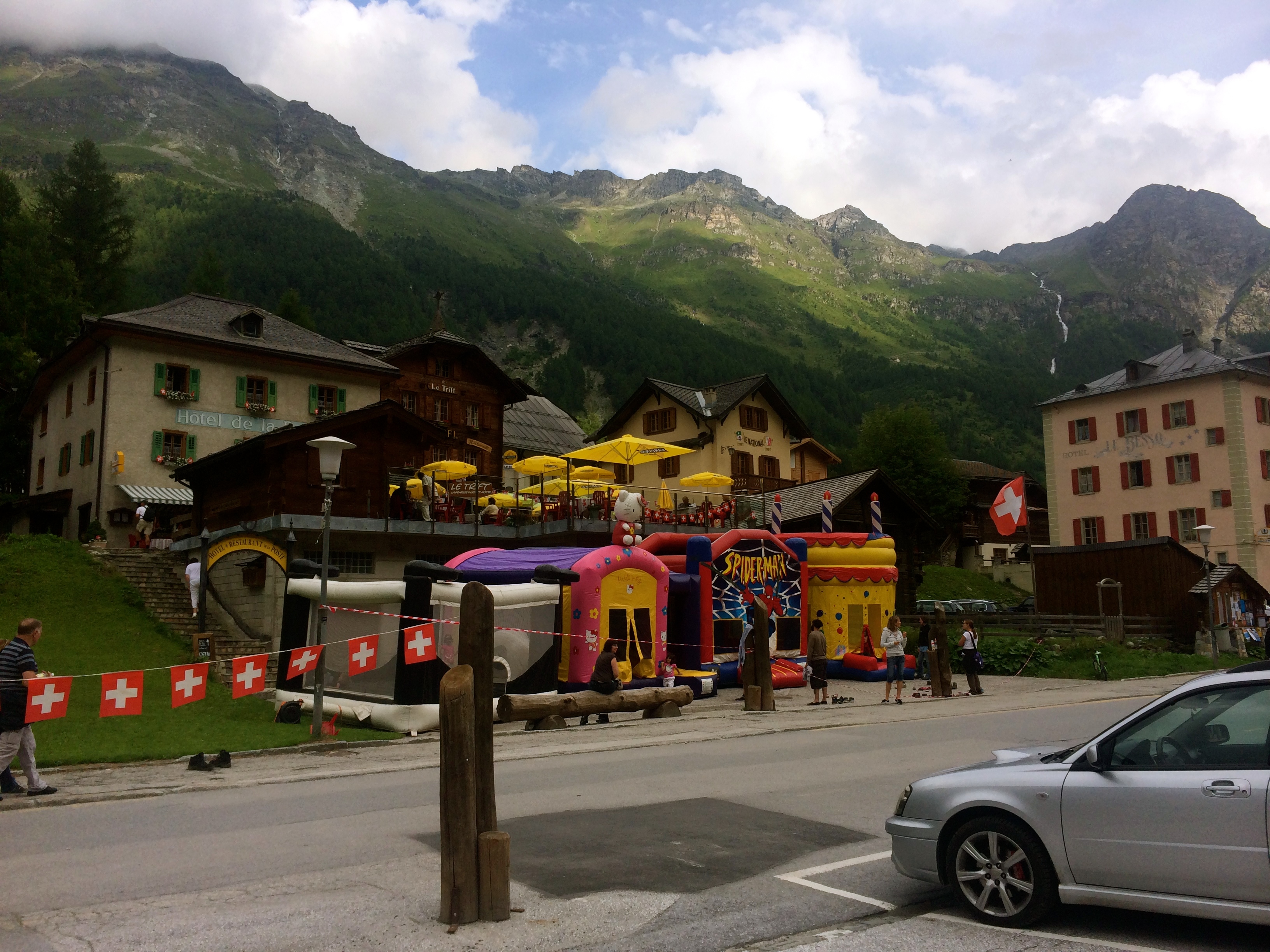 Main St Zinal in celebration mode