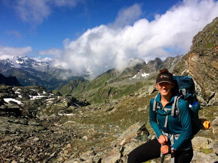 Col Louvie - Looking west to  the Combin Massif