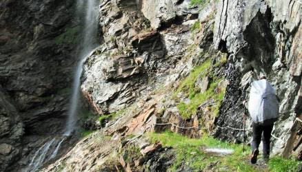 The waterfall we had to walk through